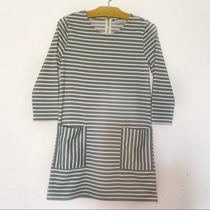 ABERCROMBIE & FITCH Sage Light Green Striped Dress